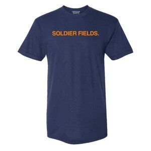 OBVIOUS SHIRTS CHICAGO BEARS SOLDIER FIELDS T-SHIRT NAVY BLUE SIZE MEDIUM